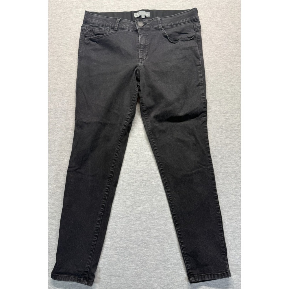 Wit & Wisdom Jeans Womens 16 Black Dark Wash Denim Stretch Skinny Leg Casual